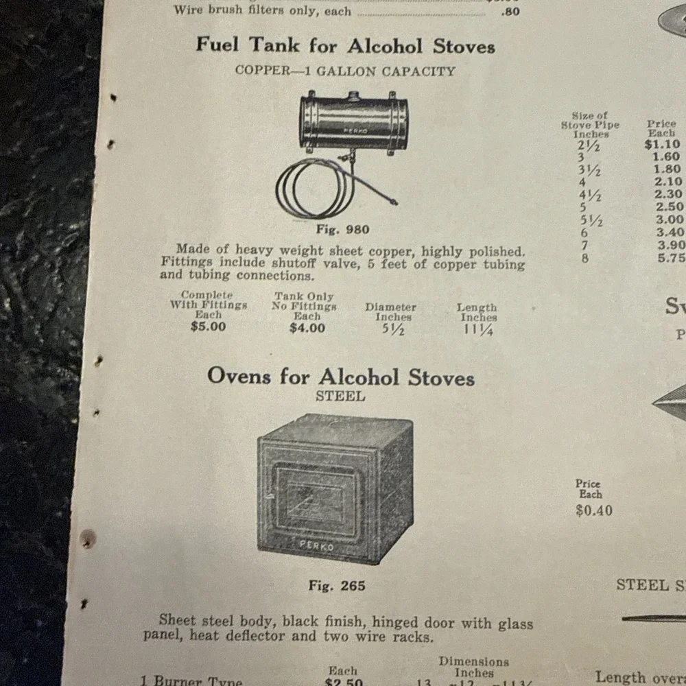 VTG 1930 Print Ad Perko Sword Fish Dart Fishing Shank Stove Oven Ship Boat Art